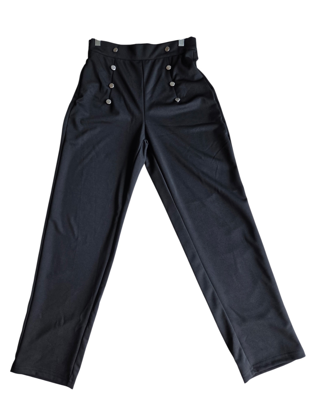 Sweaty Rocks High-Waist Black Sailor Pants w Button Detail SZ S NWT